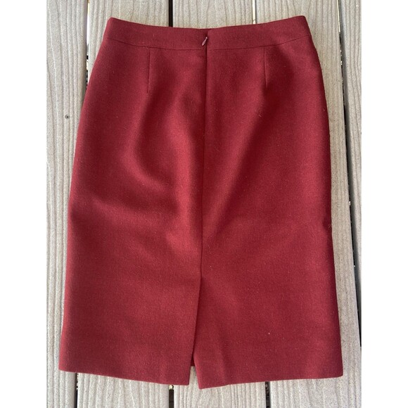 J.Crew No. 2 Pencil Skirt Wool 100% Red Wine Size 00 Rich Jewel Tone Preppy - Picture 8 of 12